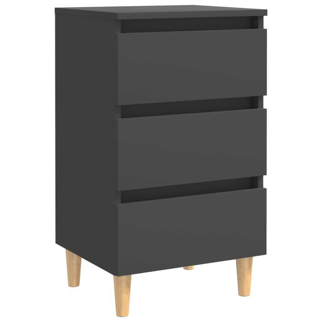 Yöpöytä täyspuiset jalat harmaa 40x35x69 cm - Sisustajankoti.fi