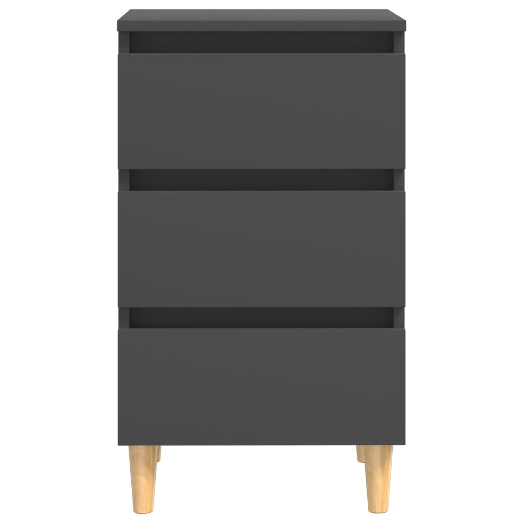 Yöpöytä täyspuiset jalat harmaa 40x35x69 cm - Sisustajankoti.fi