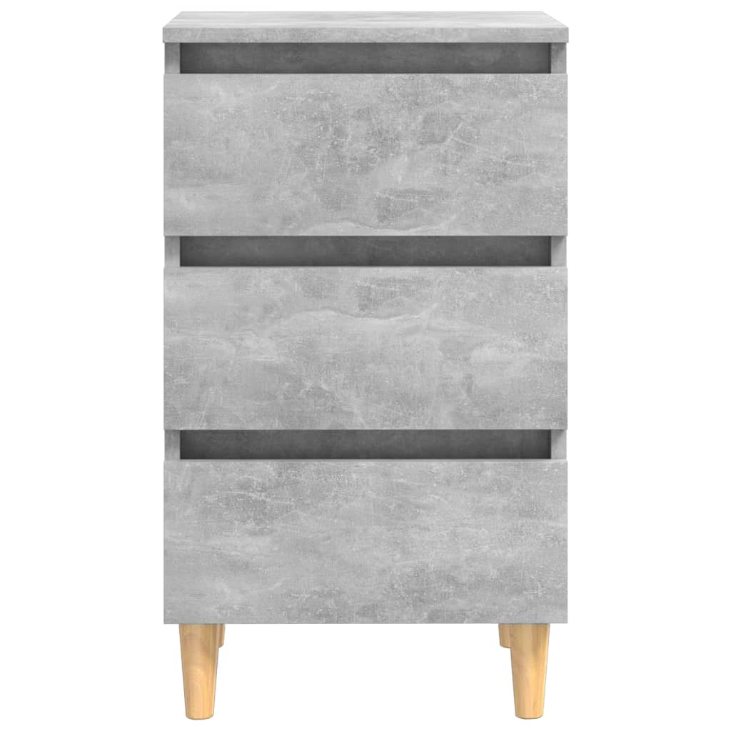 Yöpöytä täyspuiset jalat betoninharmaa 40x35x69 cm - Sisustajankoti.fi