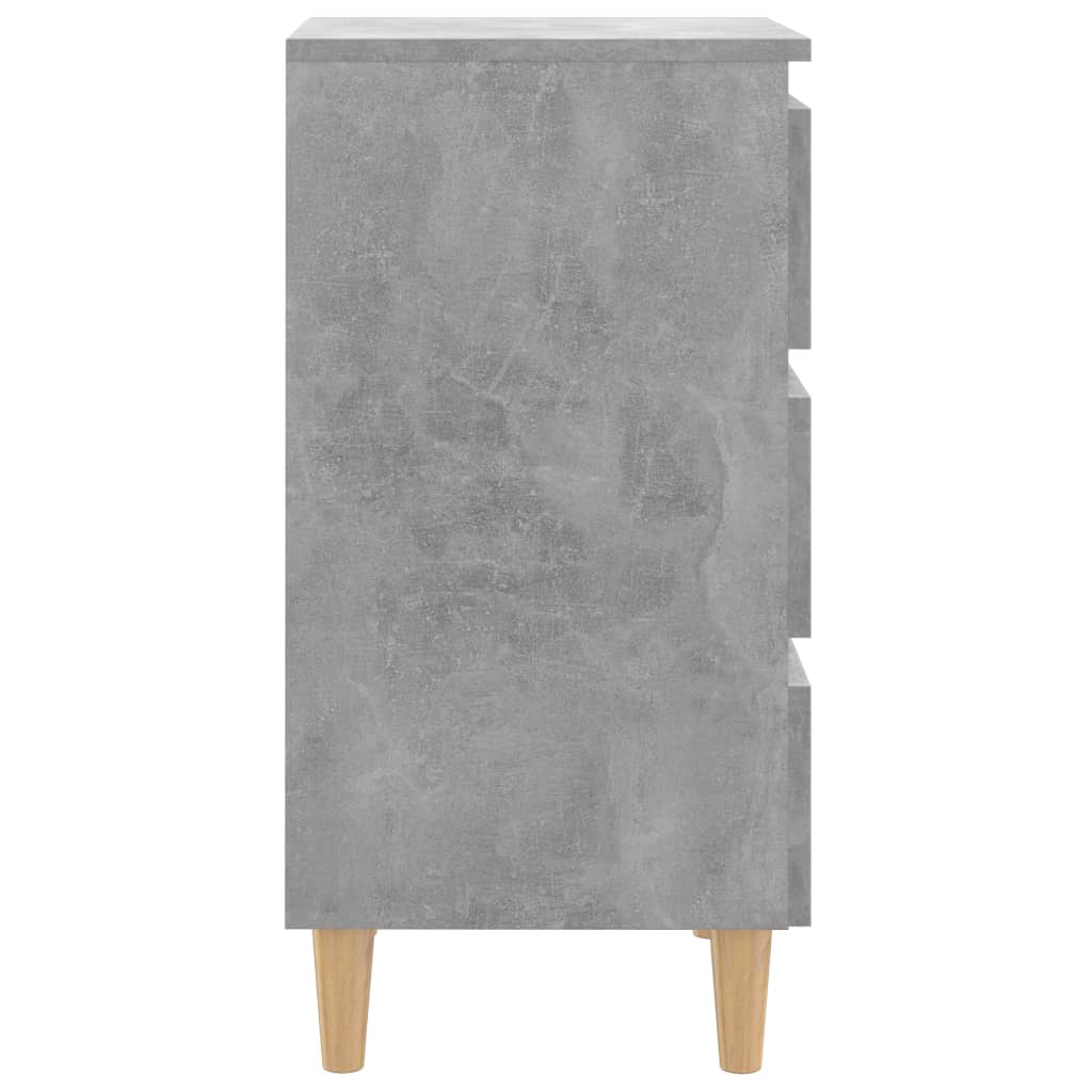 Yöpöytä täyspuiset jalat betoninharmaa 40x35x69 cm - Sisustajankoti.fi