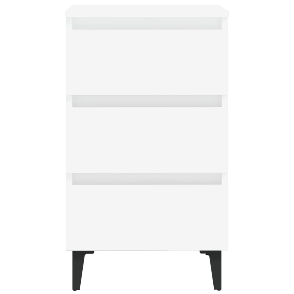 Yöpöytä metallijaloilla valkoinen 40x35x69 cm - Sisustajankoti.fi