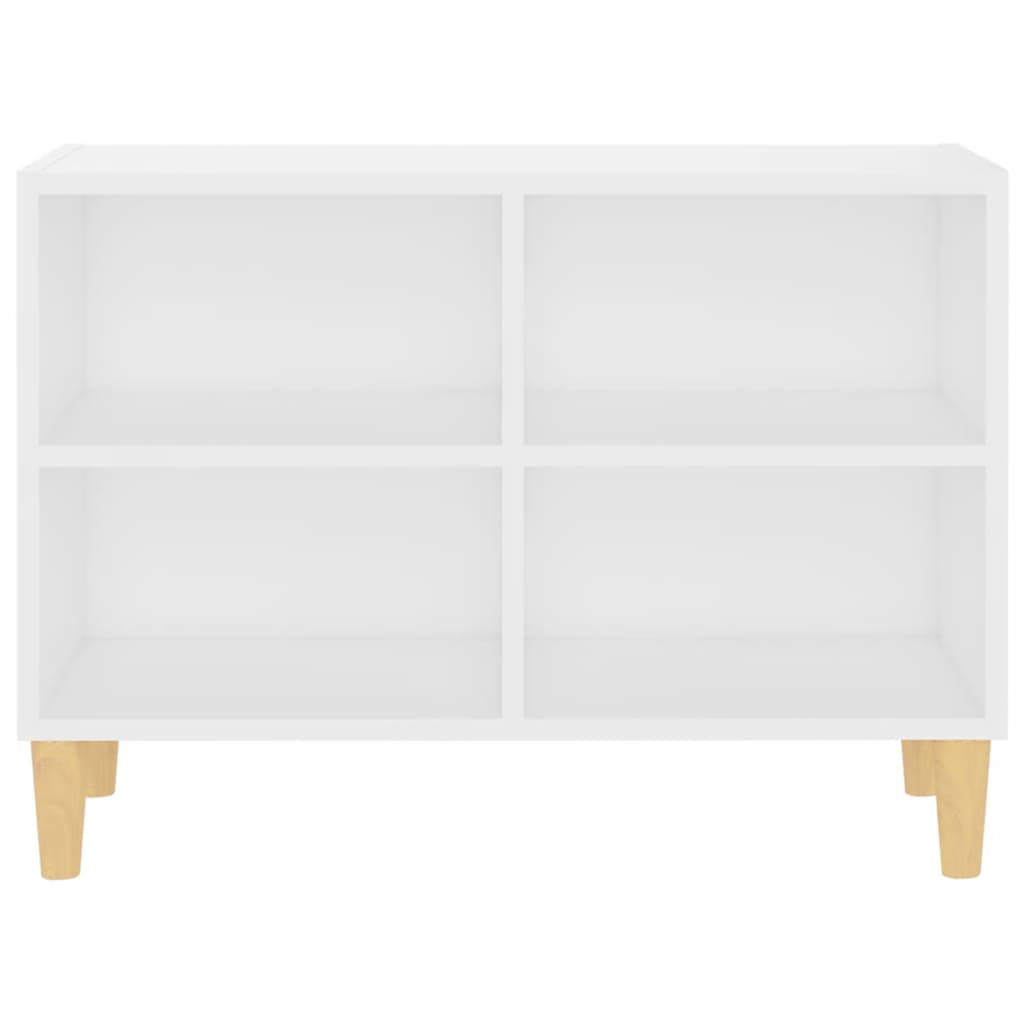 TV-taso täyspuiset jalat valkoinen 69,5x30x50 cm - Sisustajankoti.fi