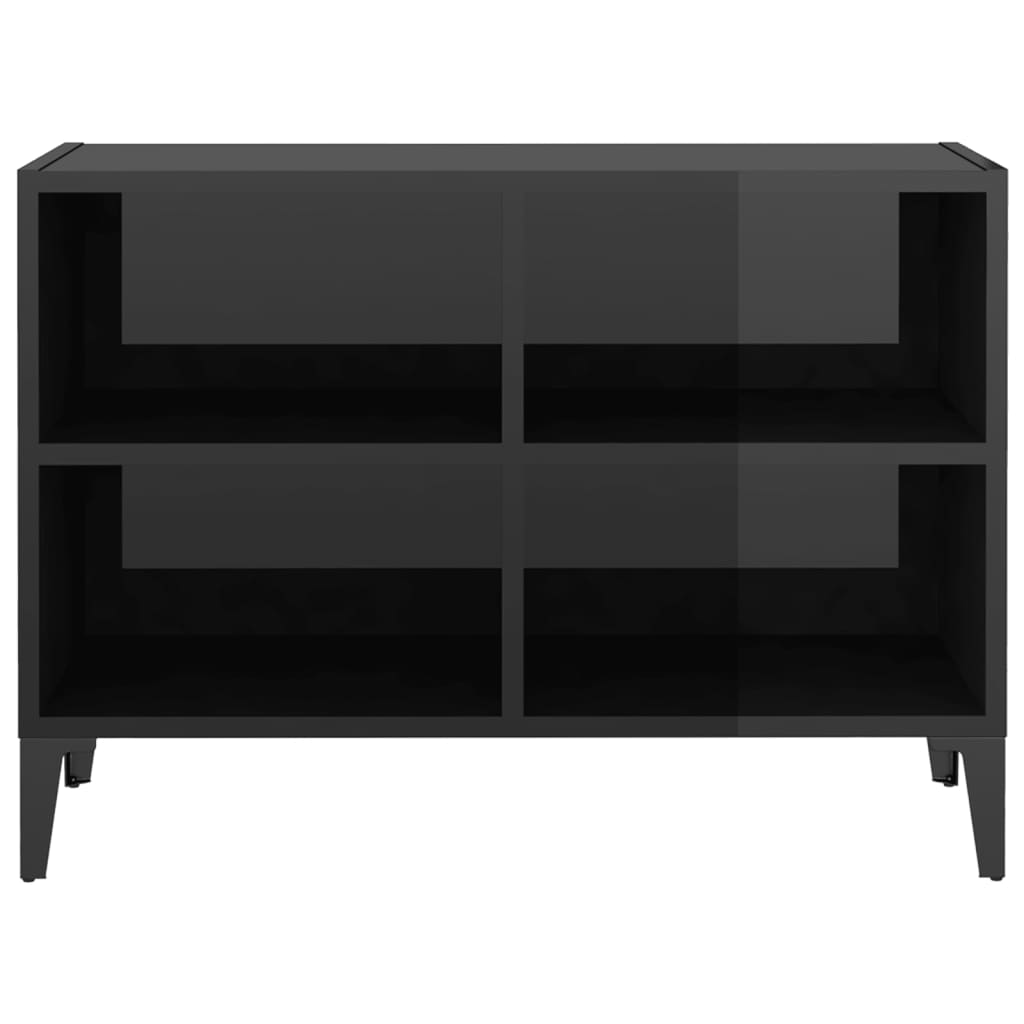 TV-taso metallijaloilla korkeakiilto musta 69,5x30x50 cm - Sisustajankoti.fi