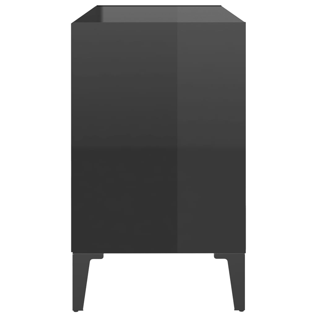 TV-taso metallijaloilla korkeakiilto musta 69,5x30x50 cm - Sisustajankoti.fi