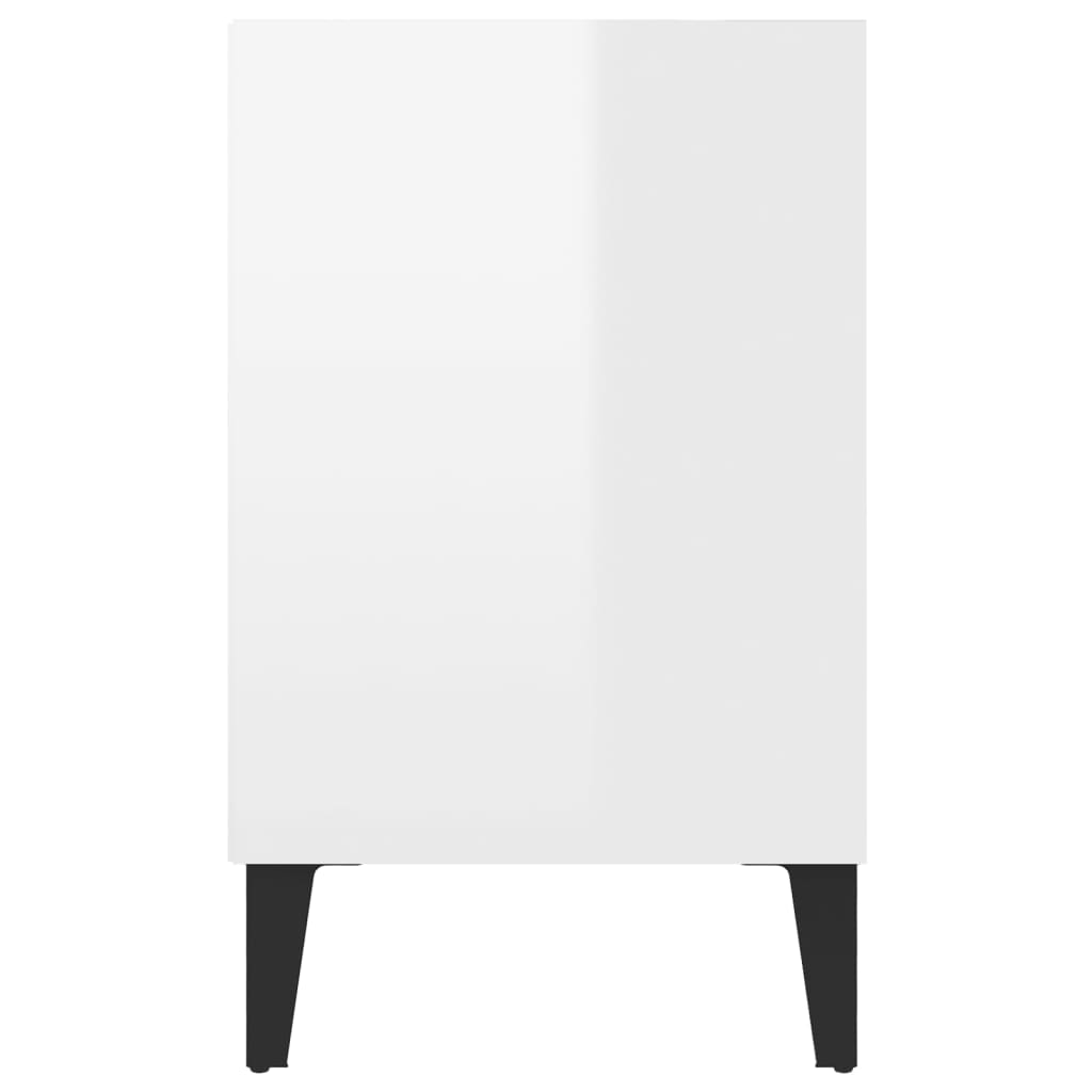 TV-taso metallijaloilla korkeakiilto valkoinen 103,5x30x50 cm - Sisustajankoti.fi