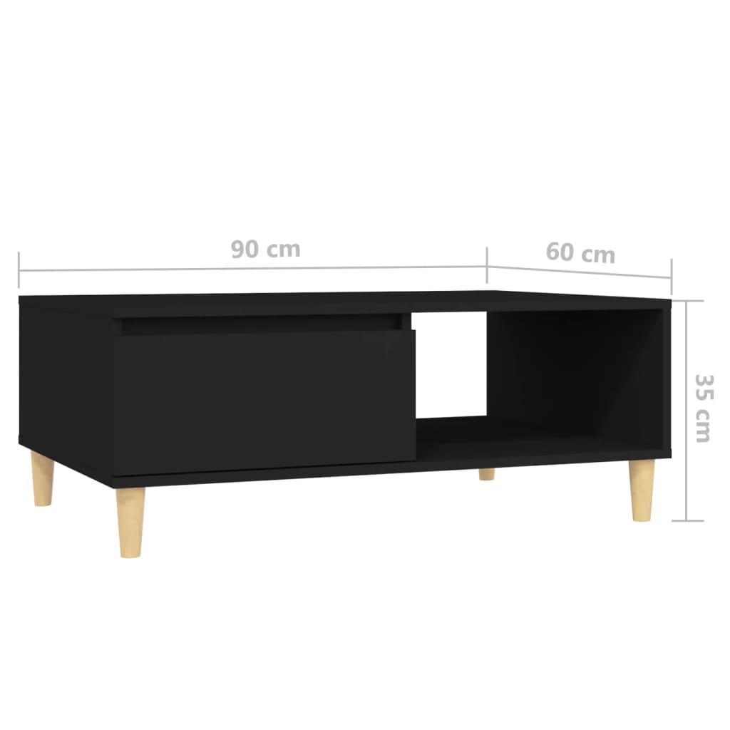 Sohvapöytä musta 90x60x35 cm lastulevy - Sisustajankoti.fi