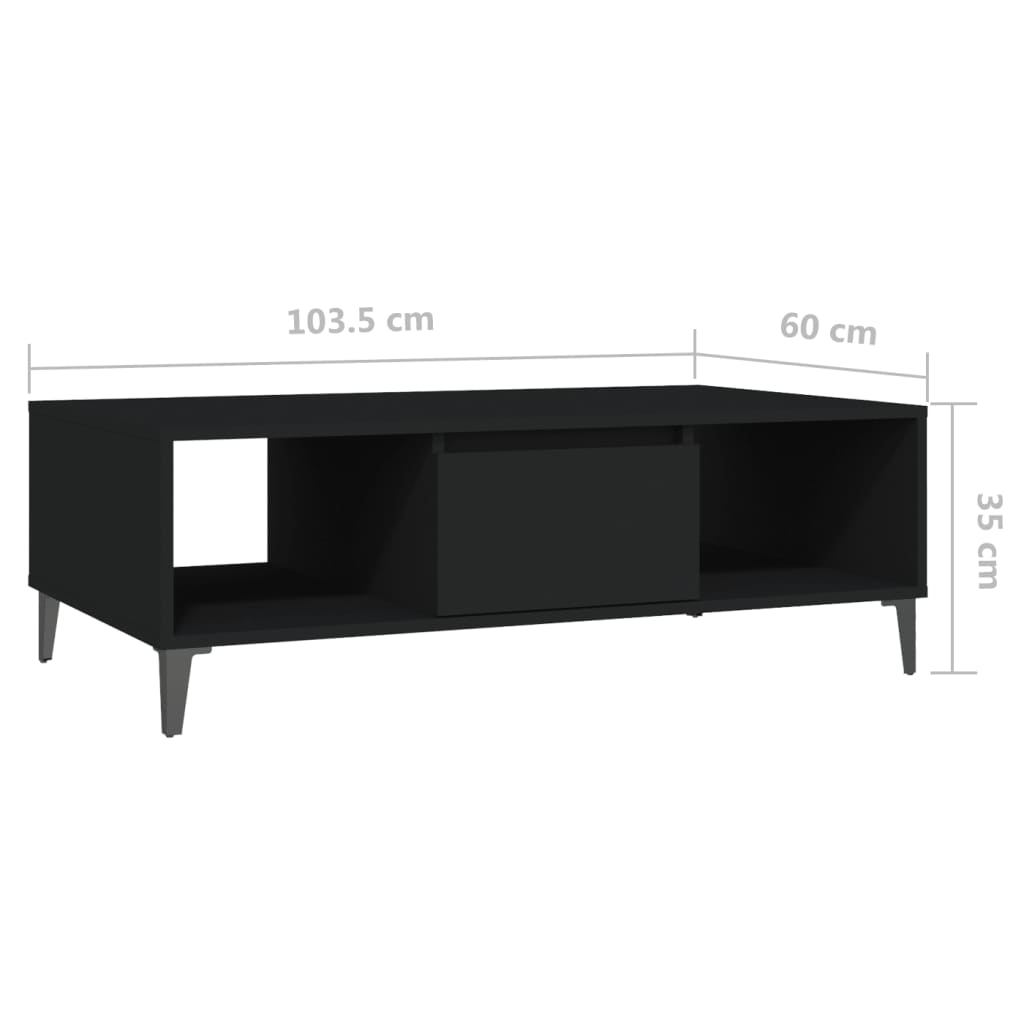Sohvapöytä musta 103,5x60x35 cm lastulevy - Sisustajankoti.fi