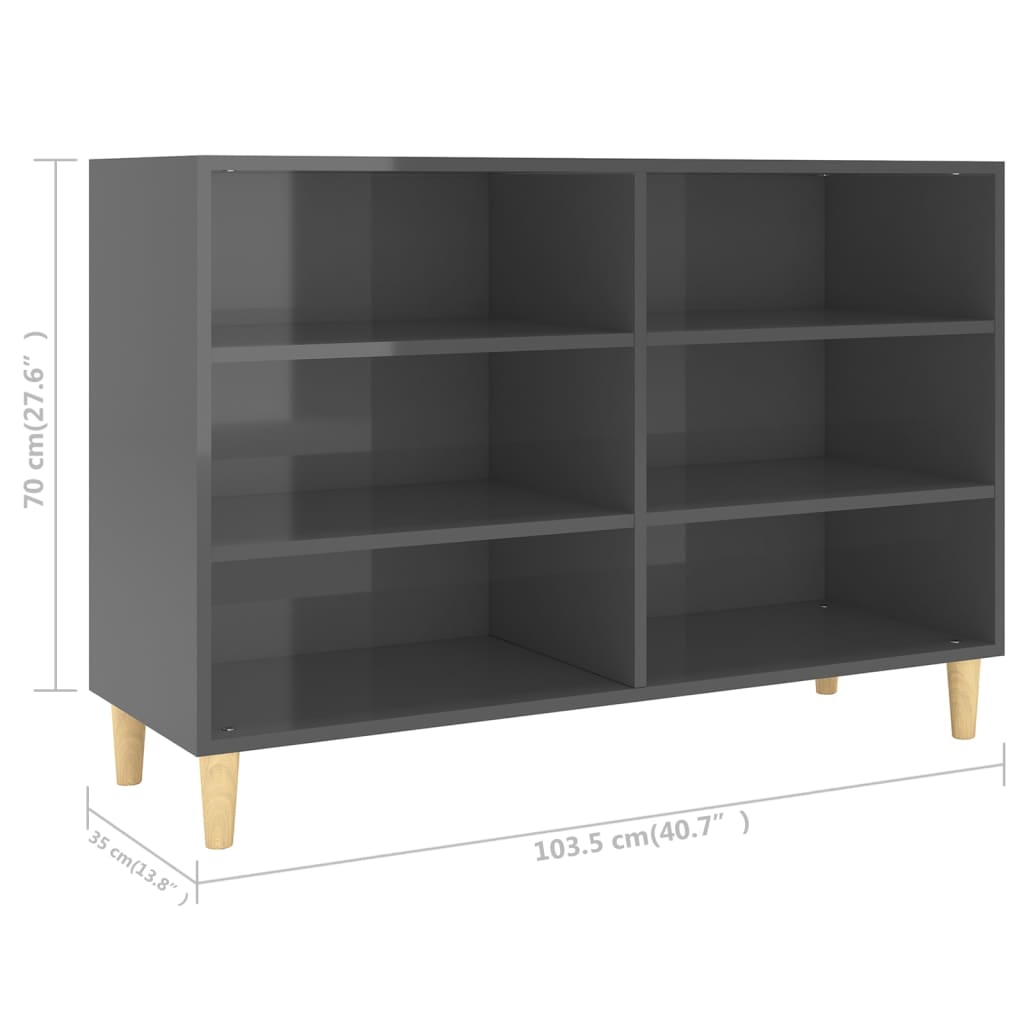 Senkki korkeakiilto harmaa 103,5x35x70 cm lastulevy - Sisustajankoti.fi