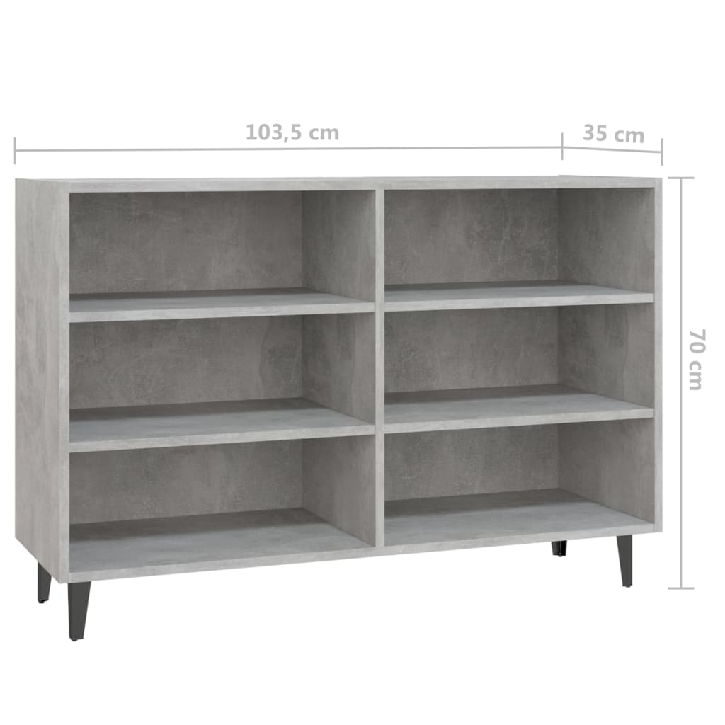 Senkki betoninharmaa 103,5x35x70 cm lastulevy - Sisustajankoti.fi