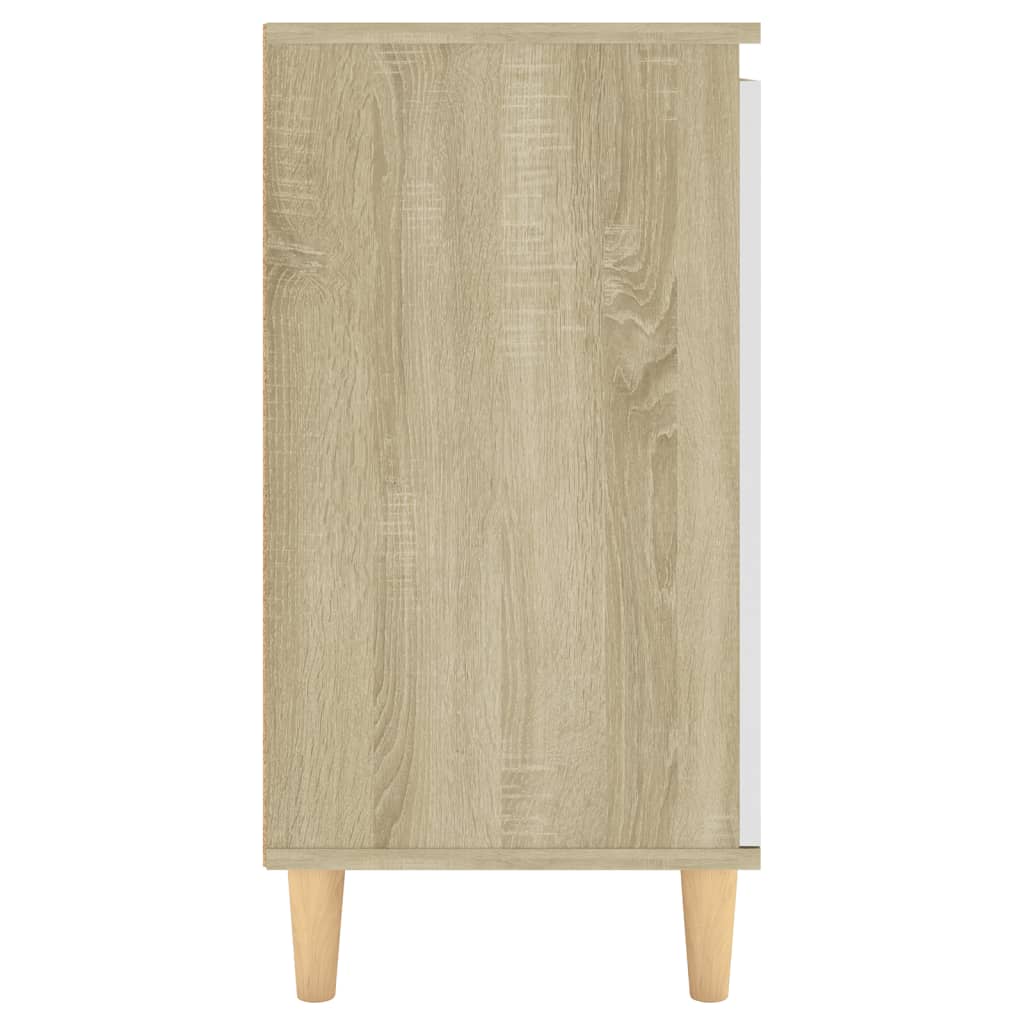 Senkki täyspuujaloilla valk./Sonoma tammi 60x35x70 cm - Sisustajankoti.fi