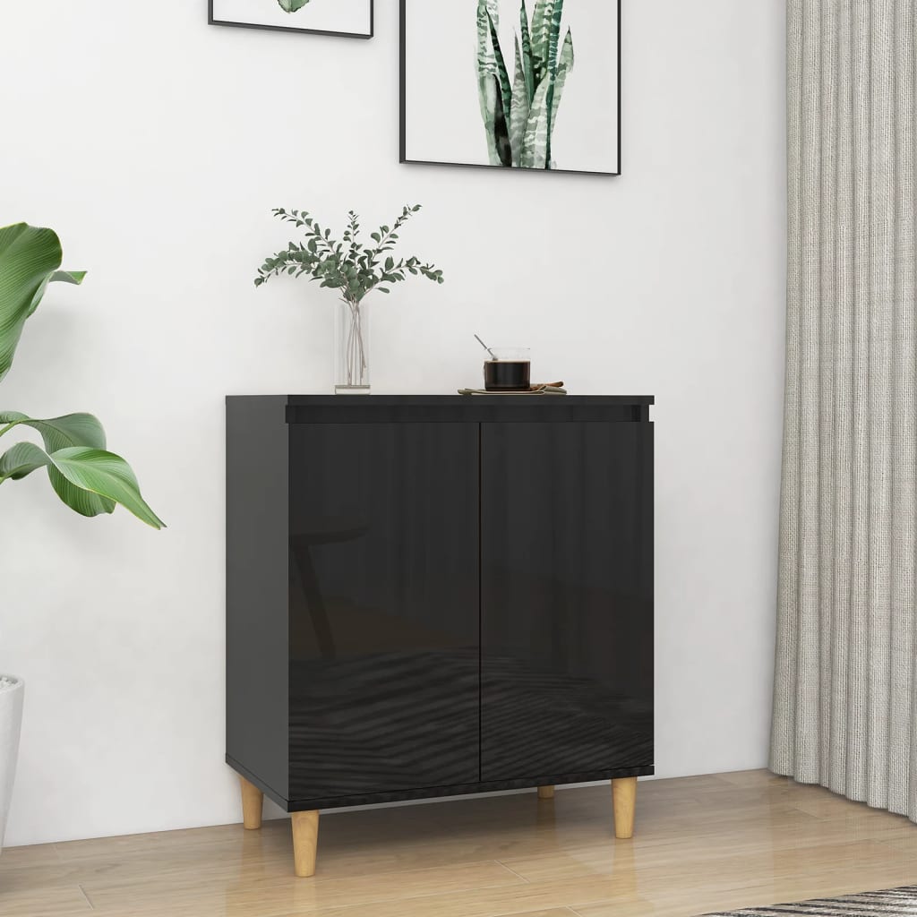 Senkki täyspuujalat korkeakiilto musta 60x35x70cm - Sisustajankoti.fi