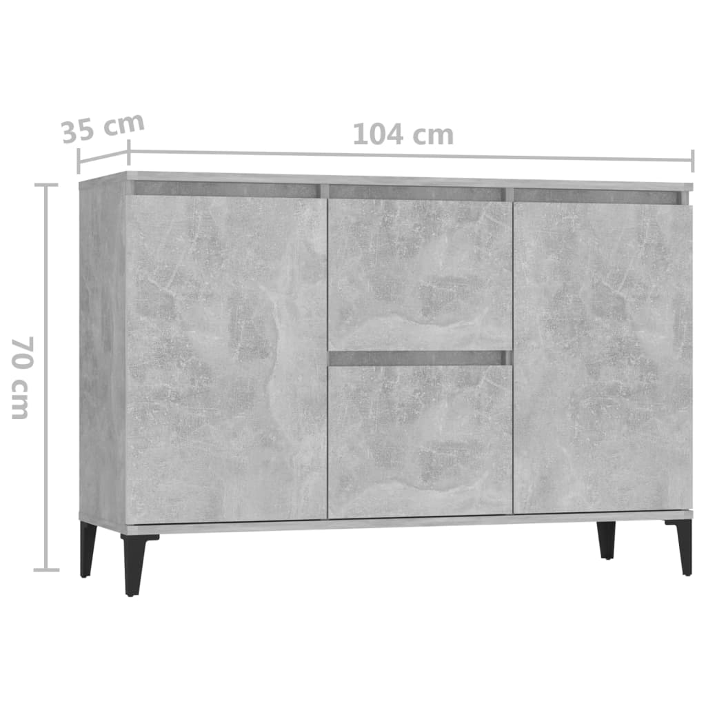 Senkki betoninharmaa 104x35x70 cm lastulevy - Sisustajankoti.fi
