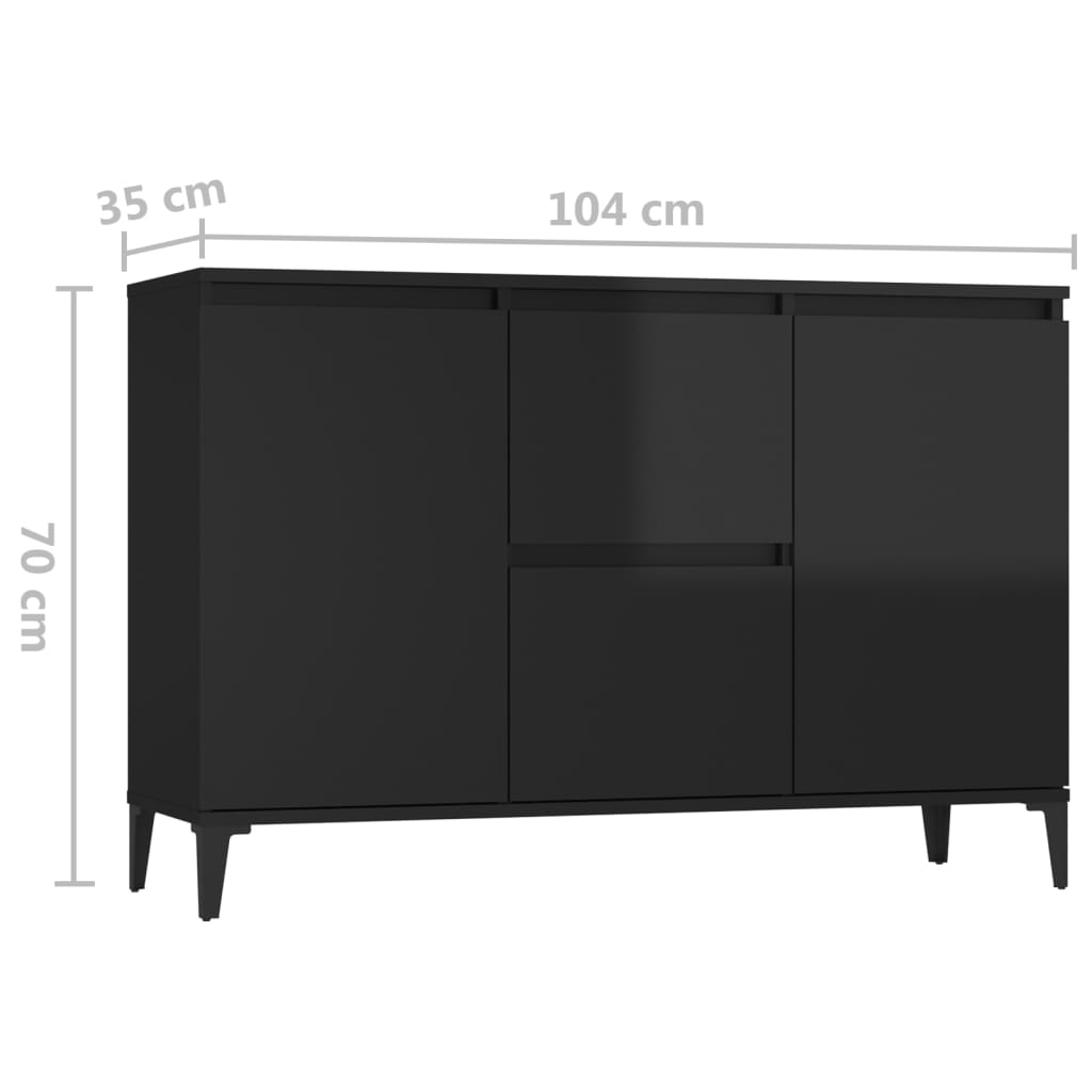 Senkki korkeakiilto musta 104x35x70 cm - Sisustajankoti.fi