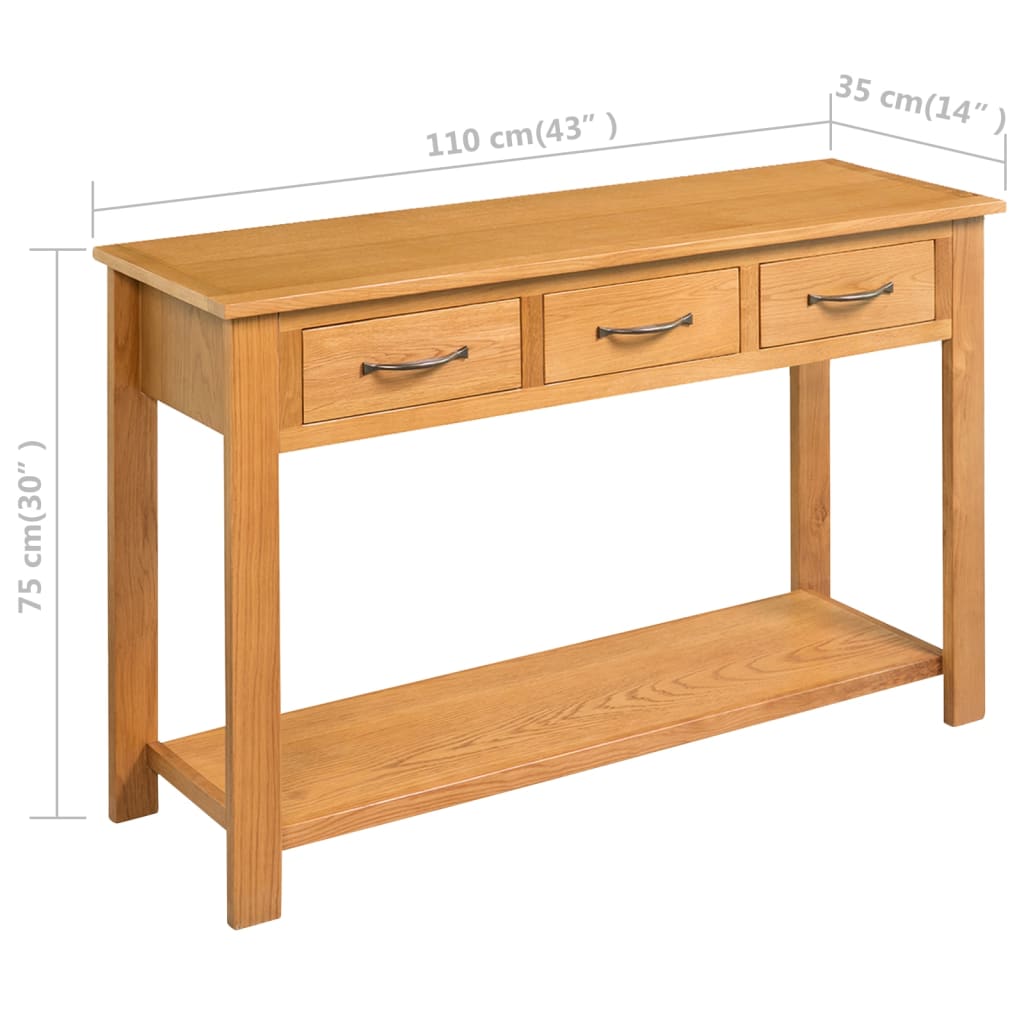 Konsolipöytä 110x35x75 cm täysi tammi - Sisustajankoti.fi