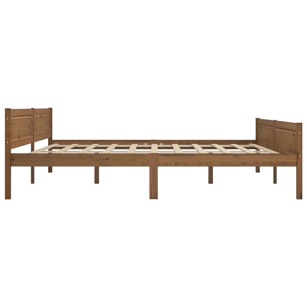 Sängynrunko täysi mänty hunajanruskea 200x200 cm - Sisustajankoti.fi