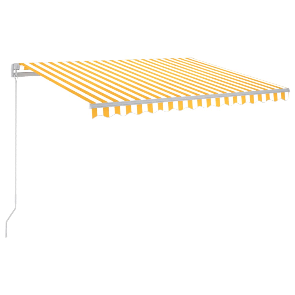Sisäänkelattava markiisi LEDillä 300x250cm keltavalkoinen - Sisustajankoti.fi