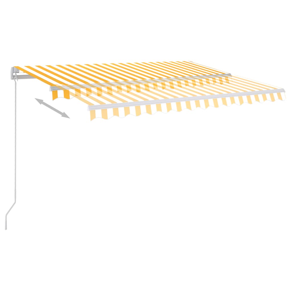Sisäänkelattava markiisi LEDillä 300x250cm keltavalkoinen - Sisustajankoti.fi
