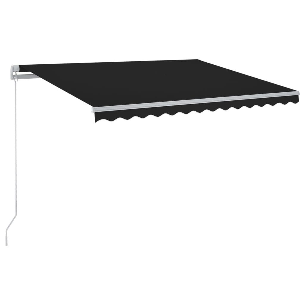 Manuaalisesti kelattava markiisi LEDillä 300x250 cm antrasiitti - Sisustajankoti.fi