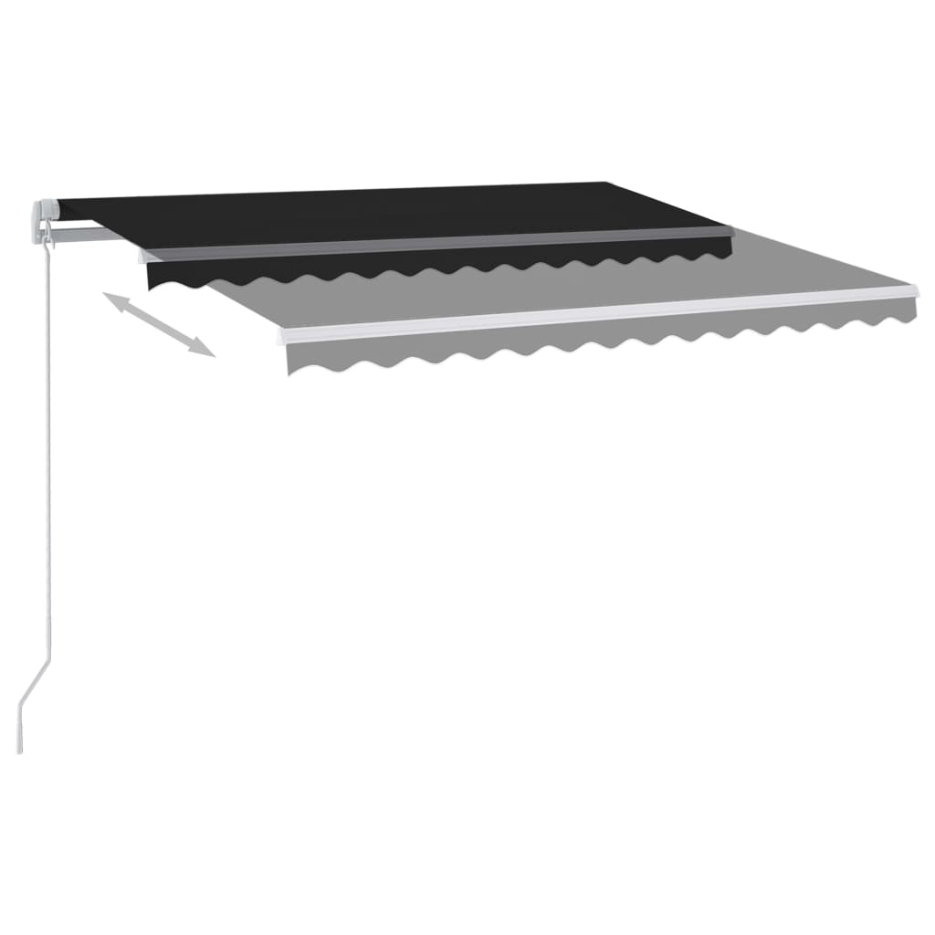 Manuaalisesti kelattava markiisi LEDillä 300x250 cm antrasiitti - Sisustajankoti.fi