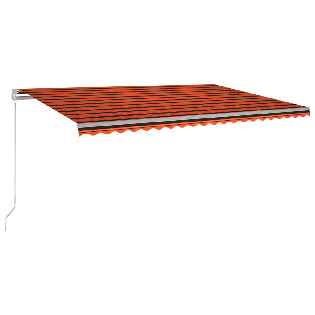 Manuaalisesti sisäänkelattava markiisi 500x350 cm oranssi/rusk. - Sisustajankoti.fi