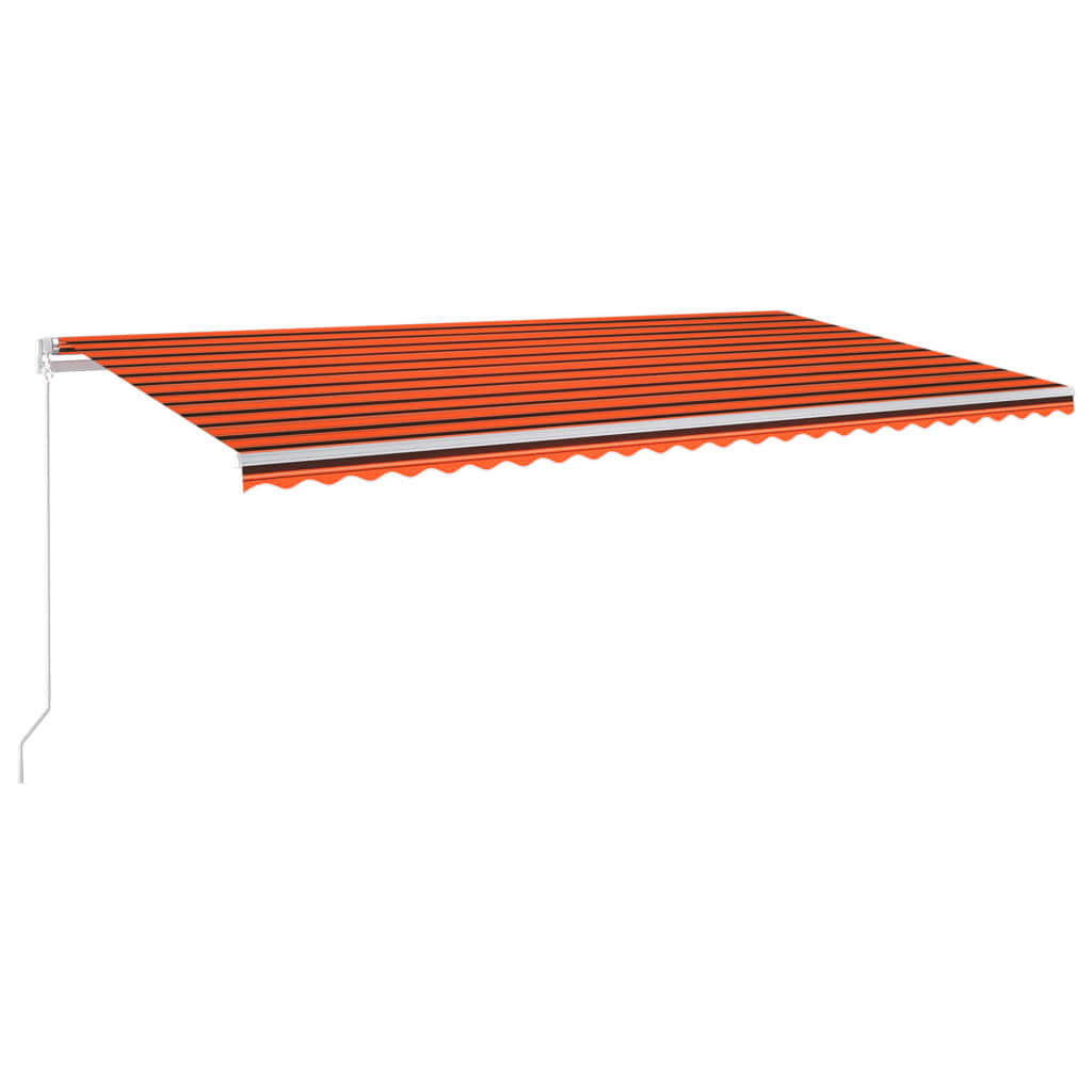 Manuaalisesti sisäänkelattava markiisi 600x350cm orans./rusk. - Sisustajankoti.fi