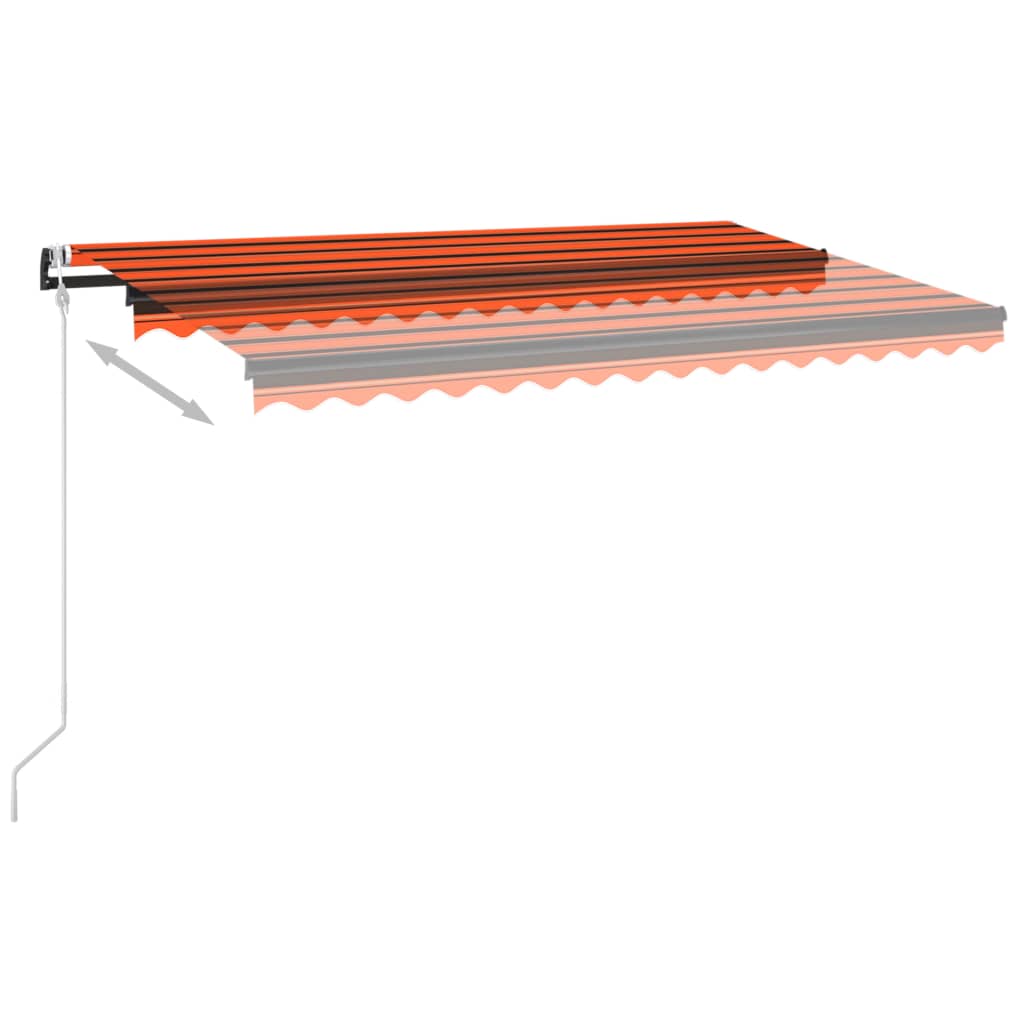 Automaattisesti sisäänkelattava markiisi 450x350cm oranssirusk. - Sisustajankoti.fi