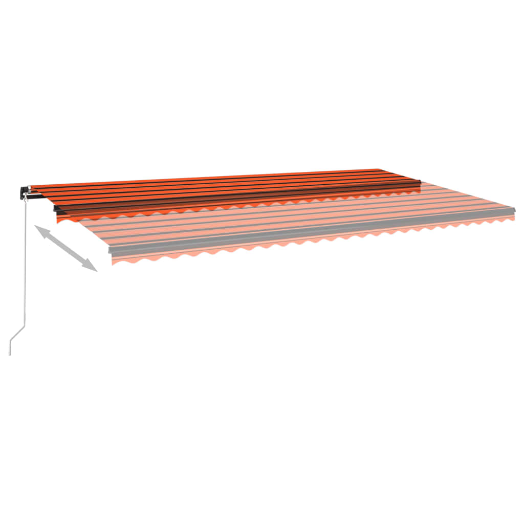 Sisäänkelattava markiisi LED-valo 600x350 cm orans./rusk. - Sisustajankoti.fi