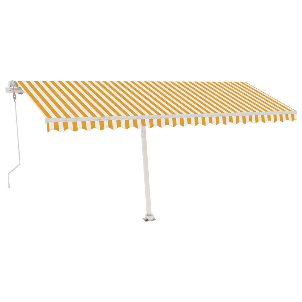 Vapaasti seisova sisäänkelattava markiisi 500x300 cm keltavalk. - Sisustajankoti.fi