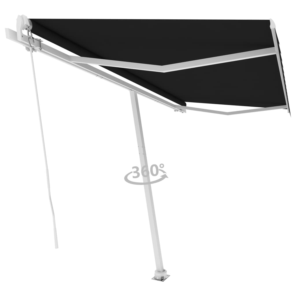 Vapaasti seisova sisäänkelattava markiisi 450x350cm antrasiitti - Sisustajankoti.fi