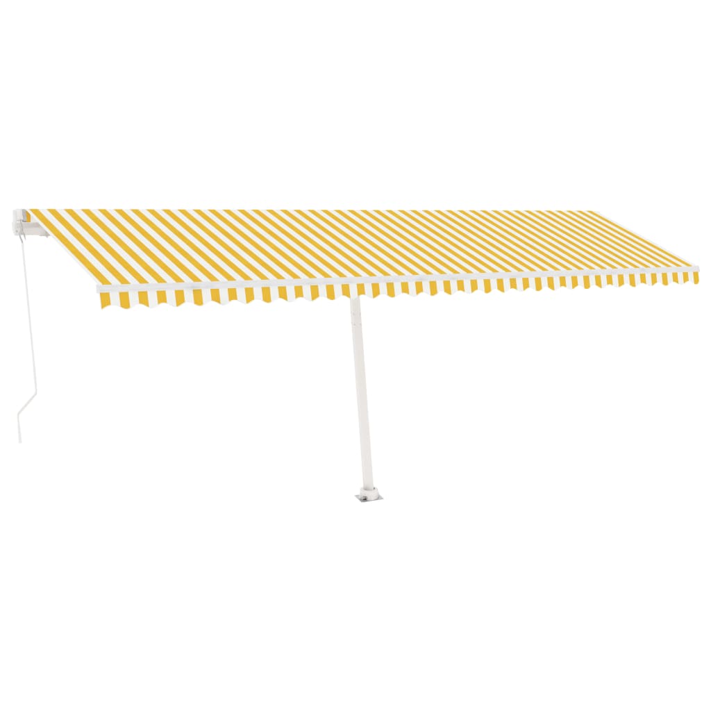 Vapaasti seisova sisäänkelattava markiisi 600x350 cm kel./valk. - Sisustajankoti.fi