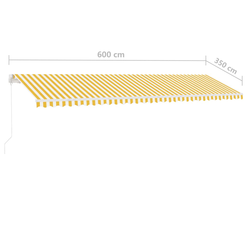 Vapaasti seisova sisäänkelattava markiisi 600x350 cm kel./valk. - Sisustajankoti.fi