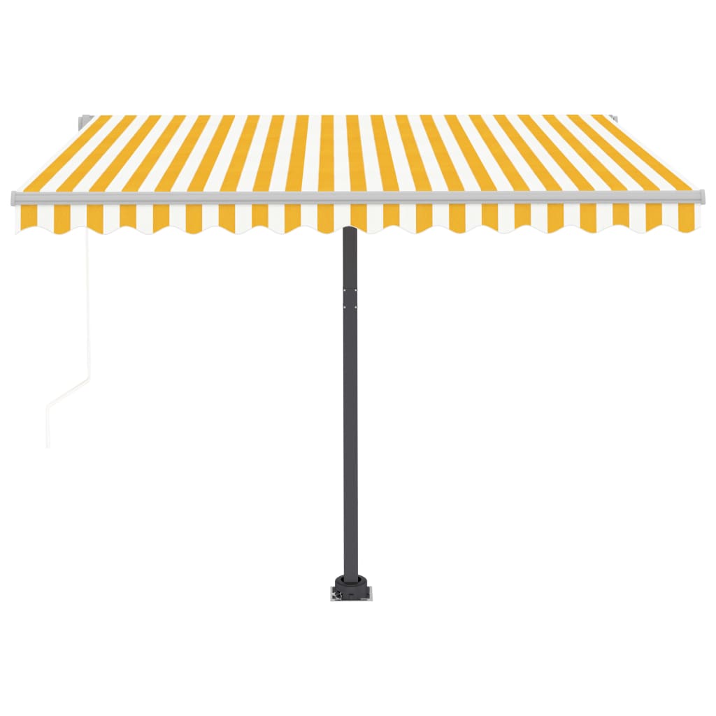 Sisäänkelattava markiisi LED/tuulisensori 300x250 cm keltavalk. - Sisustajankoti.fi