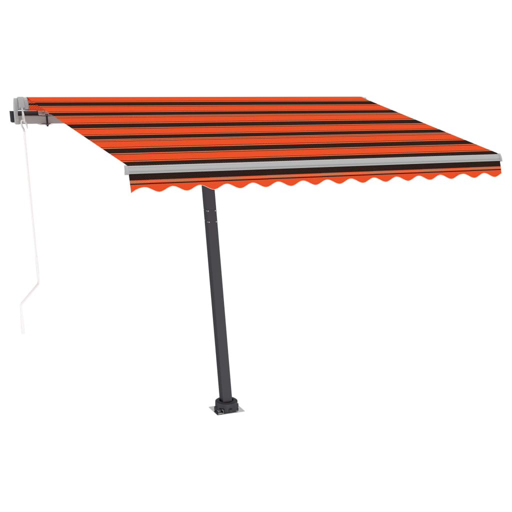 Sisäänkelattava markiisi LED/tuulisens. 300x250cm oranssiruskea - Sisustajankoti.fi