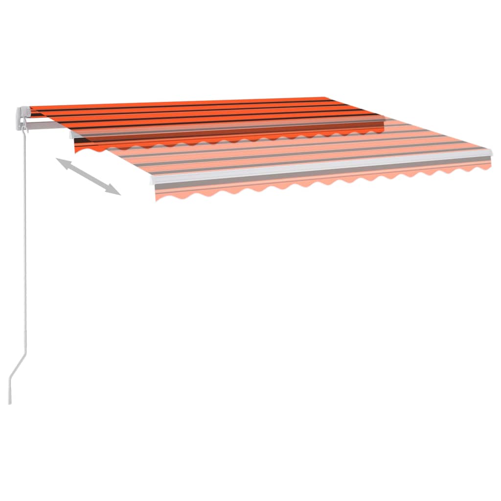 Sisäänkelattava markiisi LED/tuulisens. 300x250cm oranssiruskea - Sisustajankoti.fi
