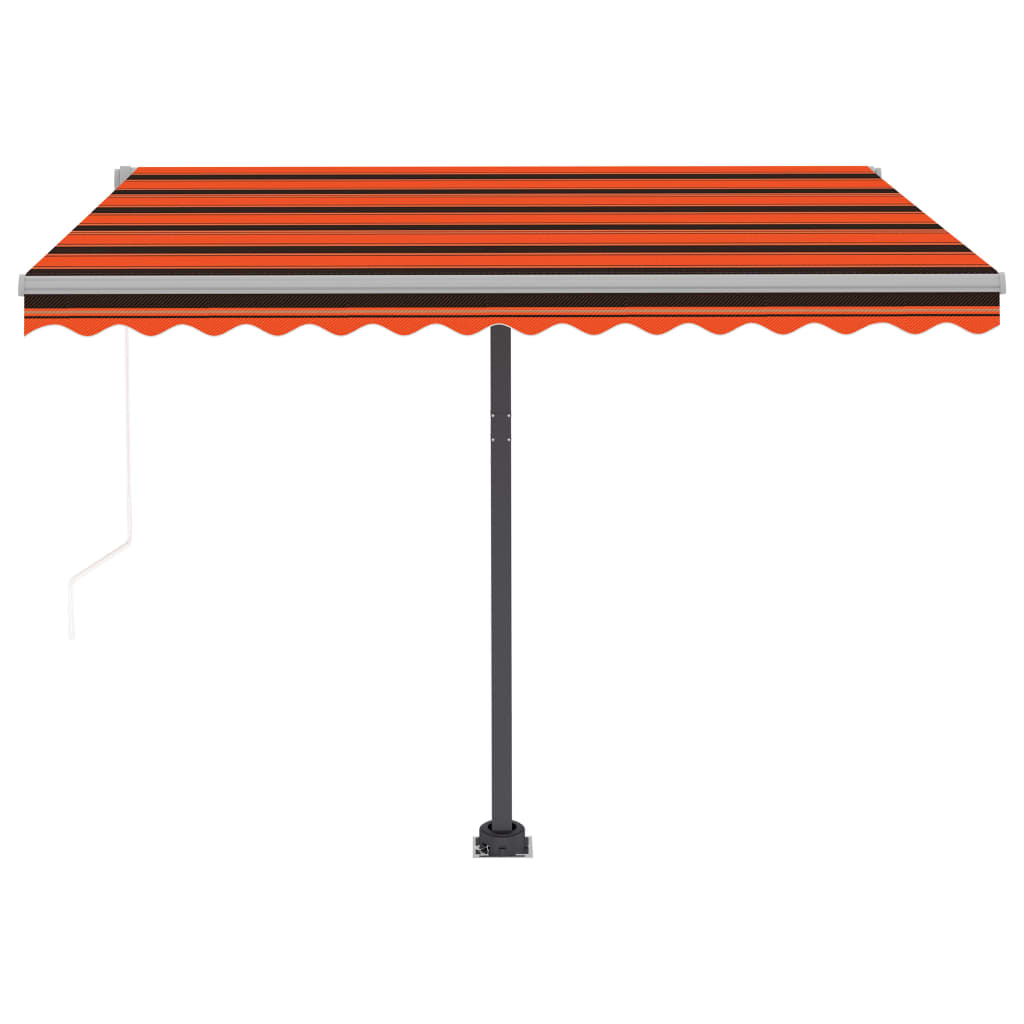 Sisäänkelattava markiisi LED/tuulisens. 300x250cm oranssiruskea - Sisustajankoti.fi