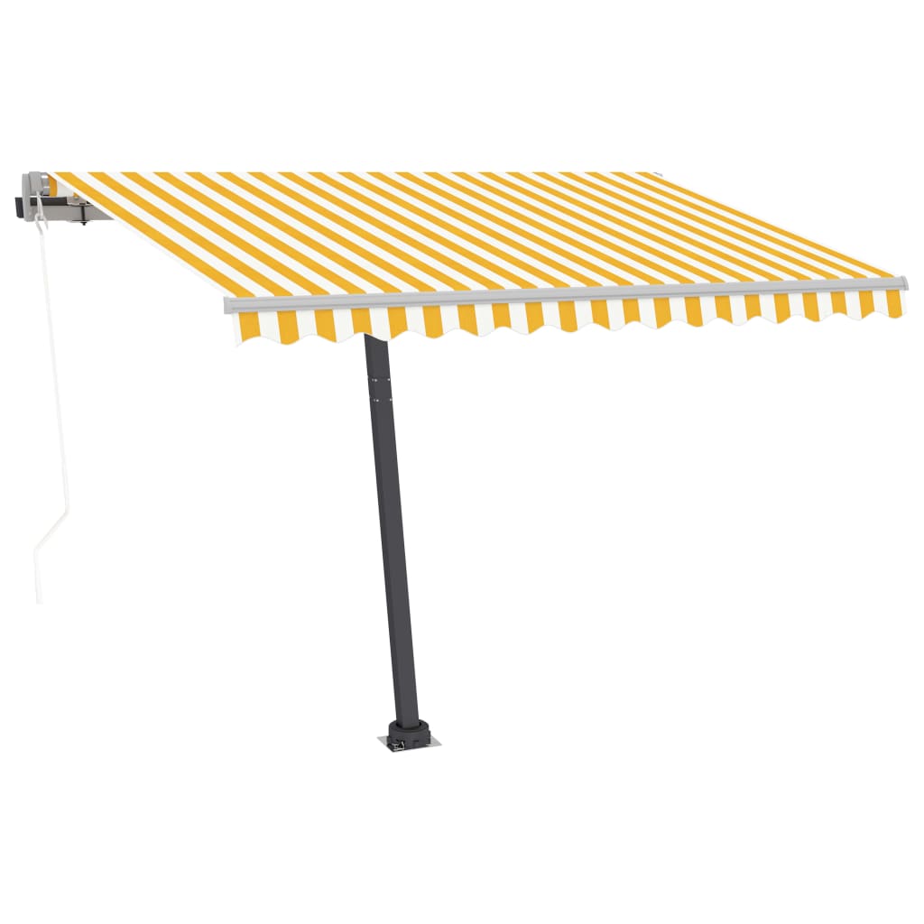Vapaasti seisova sisäänkelattava markiisi 300x250 cm keltavalk. - Sisustajankoti.fi