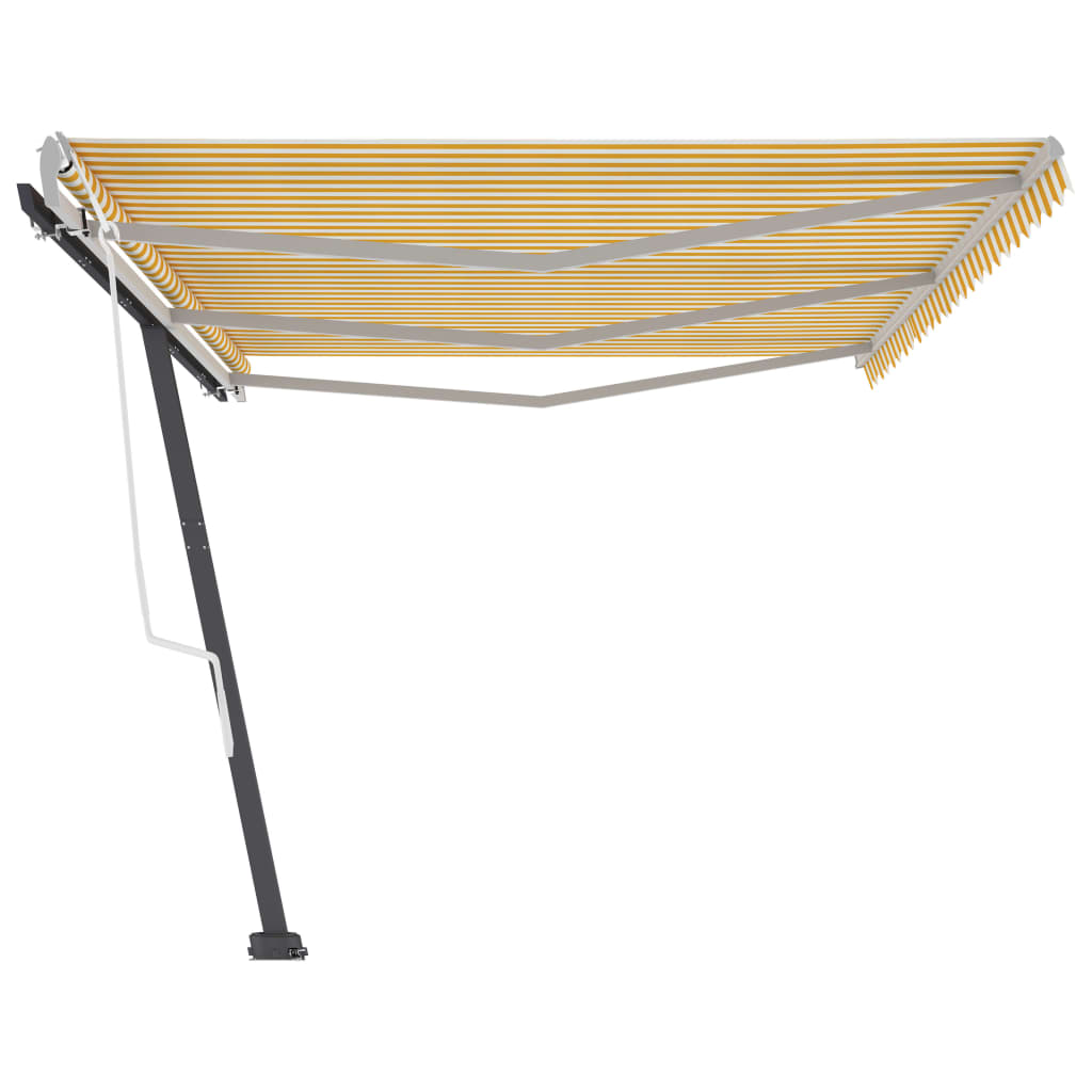 Vapaasti seisova sisäänkelattava markiisi 600x350 cm keltavalk. - Sisustajankoti.fi