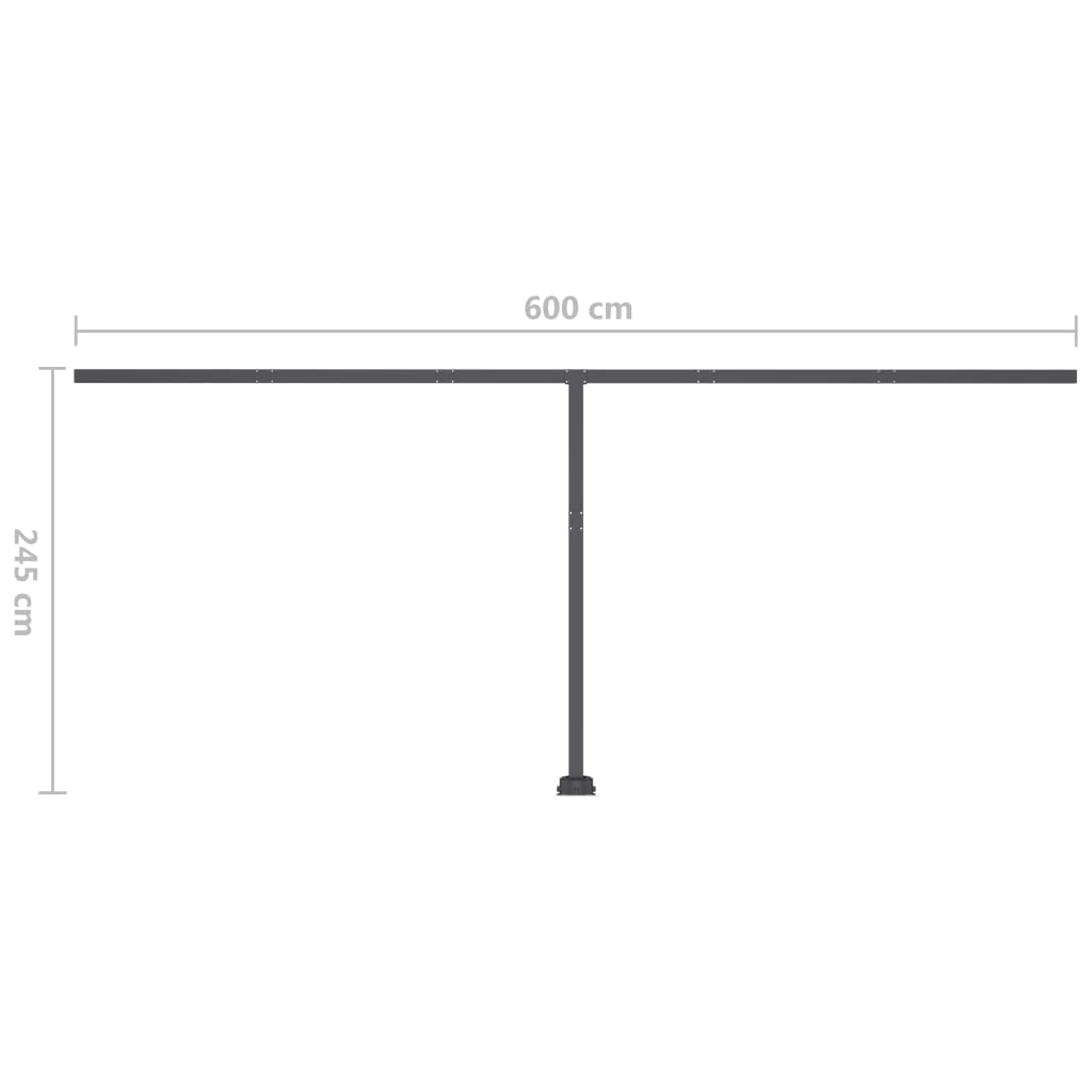 Sisäänkelattava markiisi LED-valo 600x350 cm orans./rusk. - Sisustajankoti.fi