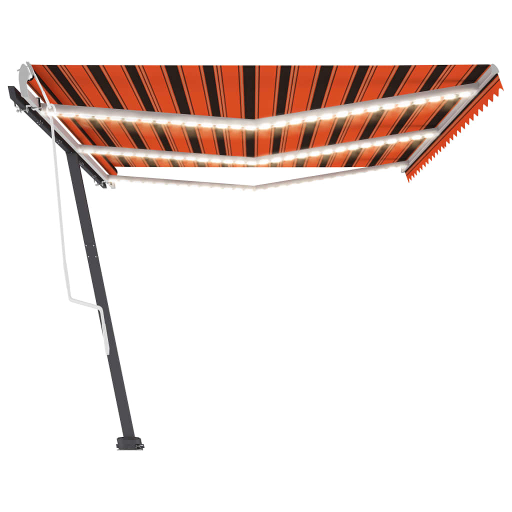 Sisäänkelattava markiisi LED-valo 600x350 cm orans./rusk. - Sisustajankoti.fi