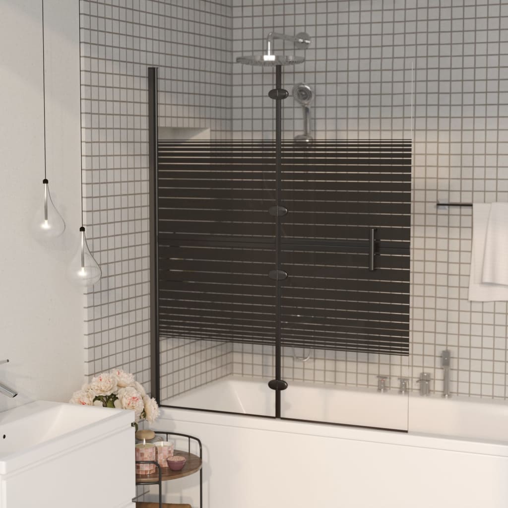 Taittuva suihkuseinä ESG 120x140 cm musta - Sisustajankoti.fi