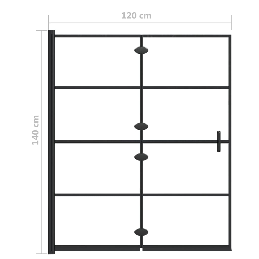Taittuva suihkuseinä ESG 120x140 cm musta - Sisustajankoti.fi