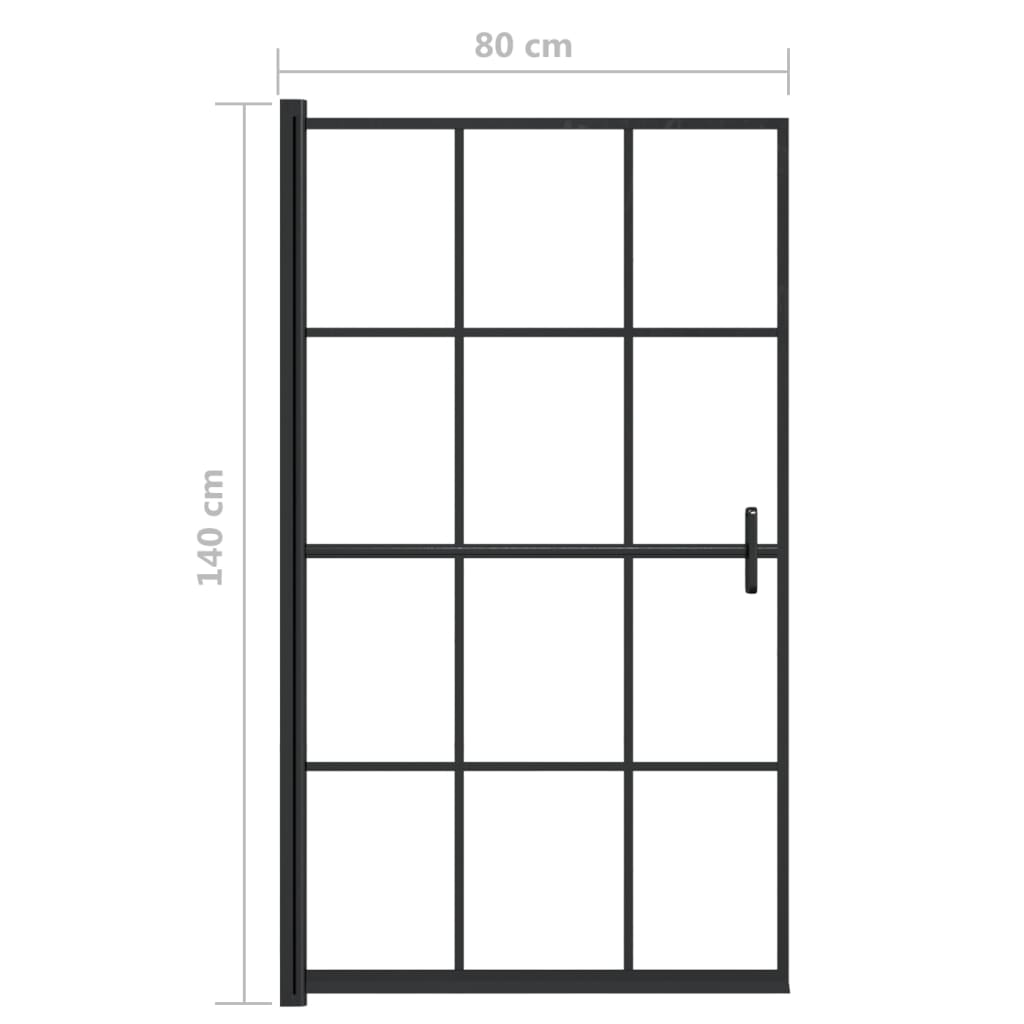 Suihkuseinä ESG 80x140 cm musta - Sisustajankoti.fi