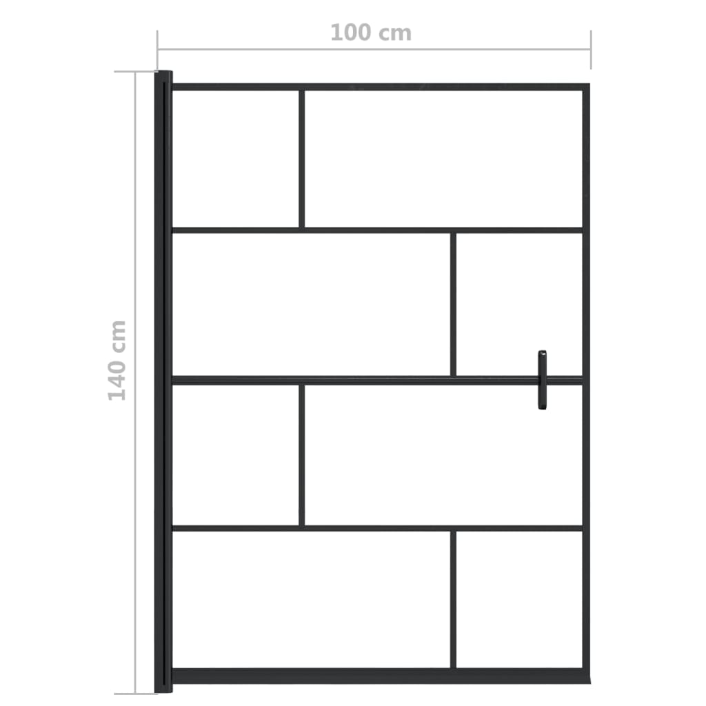 Suihkuseinä ESG 100x140 cm musta - Sisustajankoti.fi