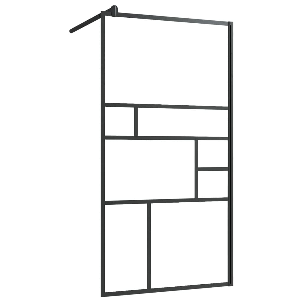 Walk-in suihkun seinäke kirkas ESG-lasi 80x195 cm musta - Sisustajankoti.fi