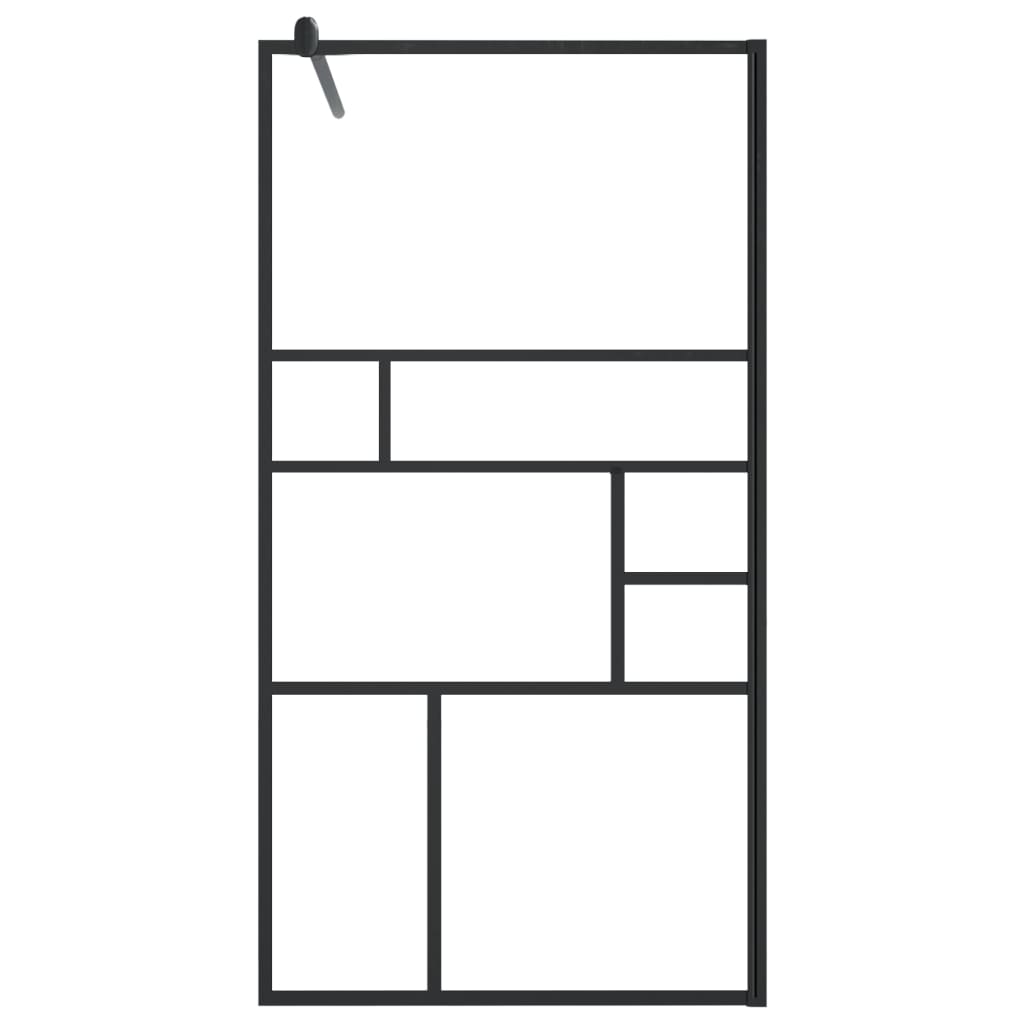 Walk-in suihkun seinäke kirkas ESG-lasi 80x195 cm musta - Sisustajankoti.fi