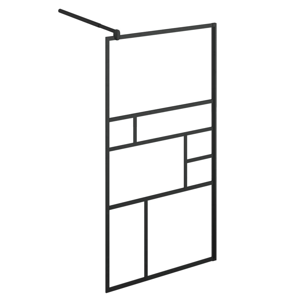 Walk-in suihkun seinäke kirkas ESG-lasi 80x195 cm musta - Sisustajankoti.fi