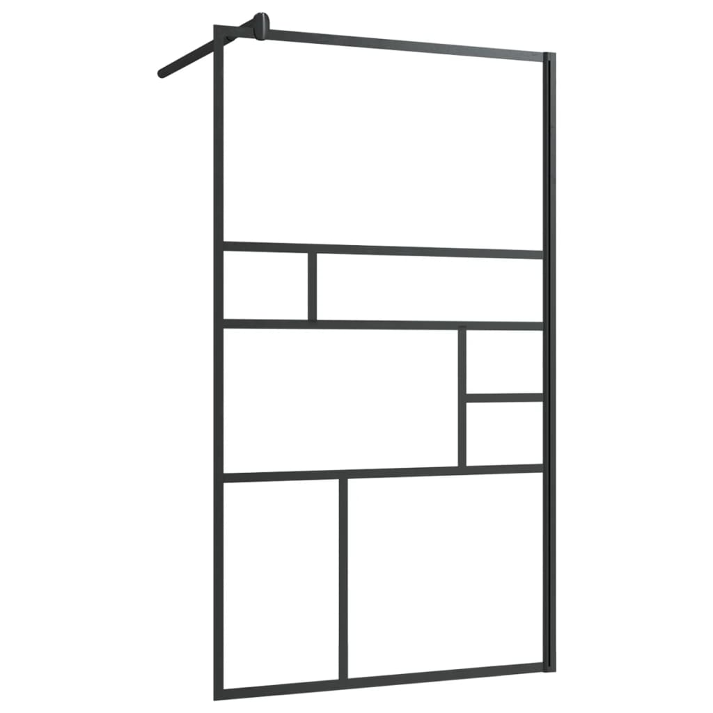 Walk-in suihkun seinäke kirkas ESG-lasi 90x195 cm musta - Sisustajankoti.fi