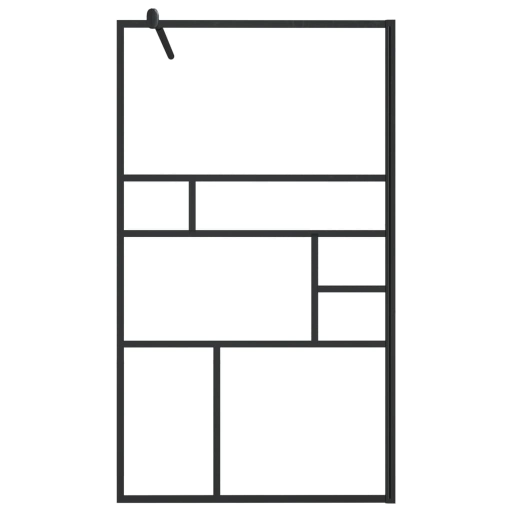 Walk-in suihkun seinäke kirkas ESG-lasi 90x195 cm musta - Sisustajankoti.fi