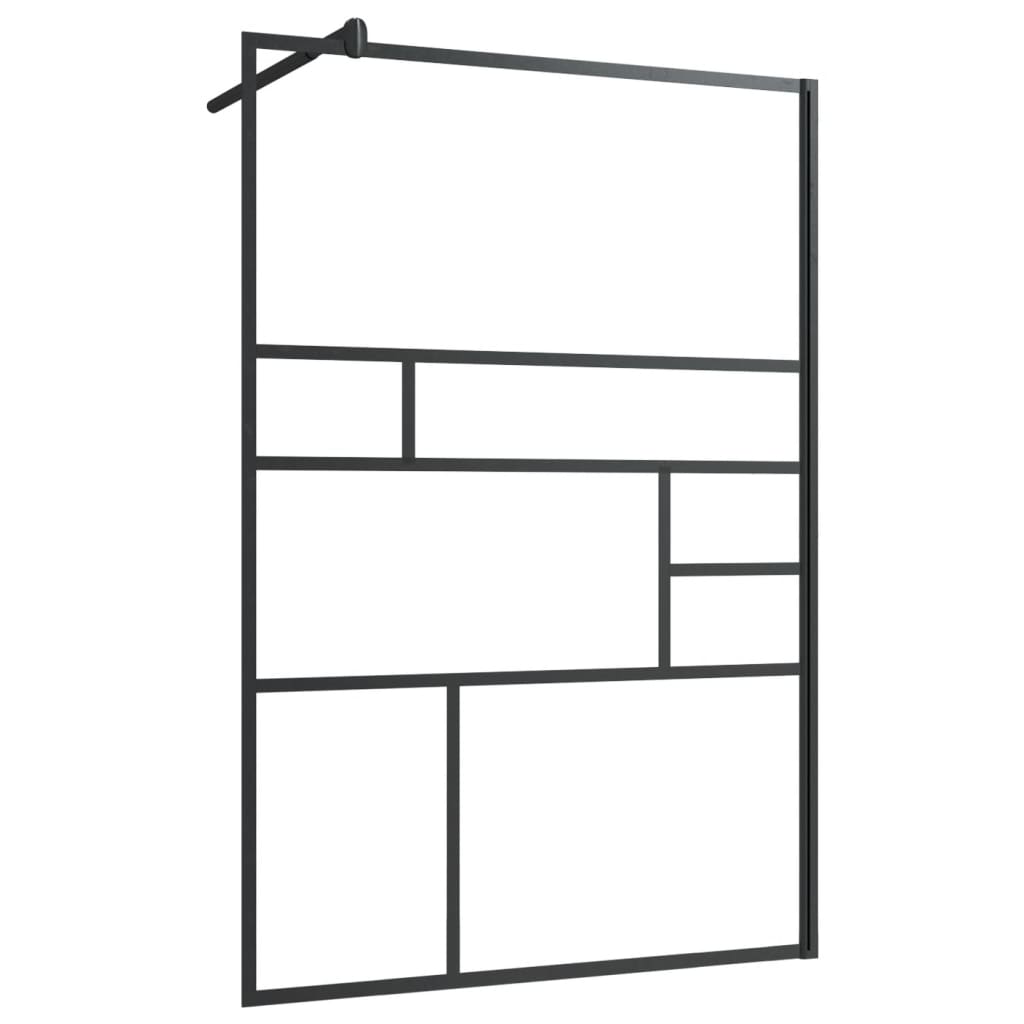 Walk-in suihkun seinäke kirkas ESG-lasi 115x195 cm musta - Sisustajankoti.fi
