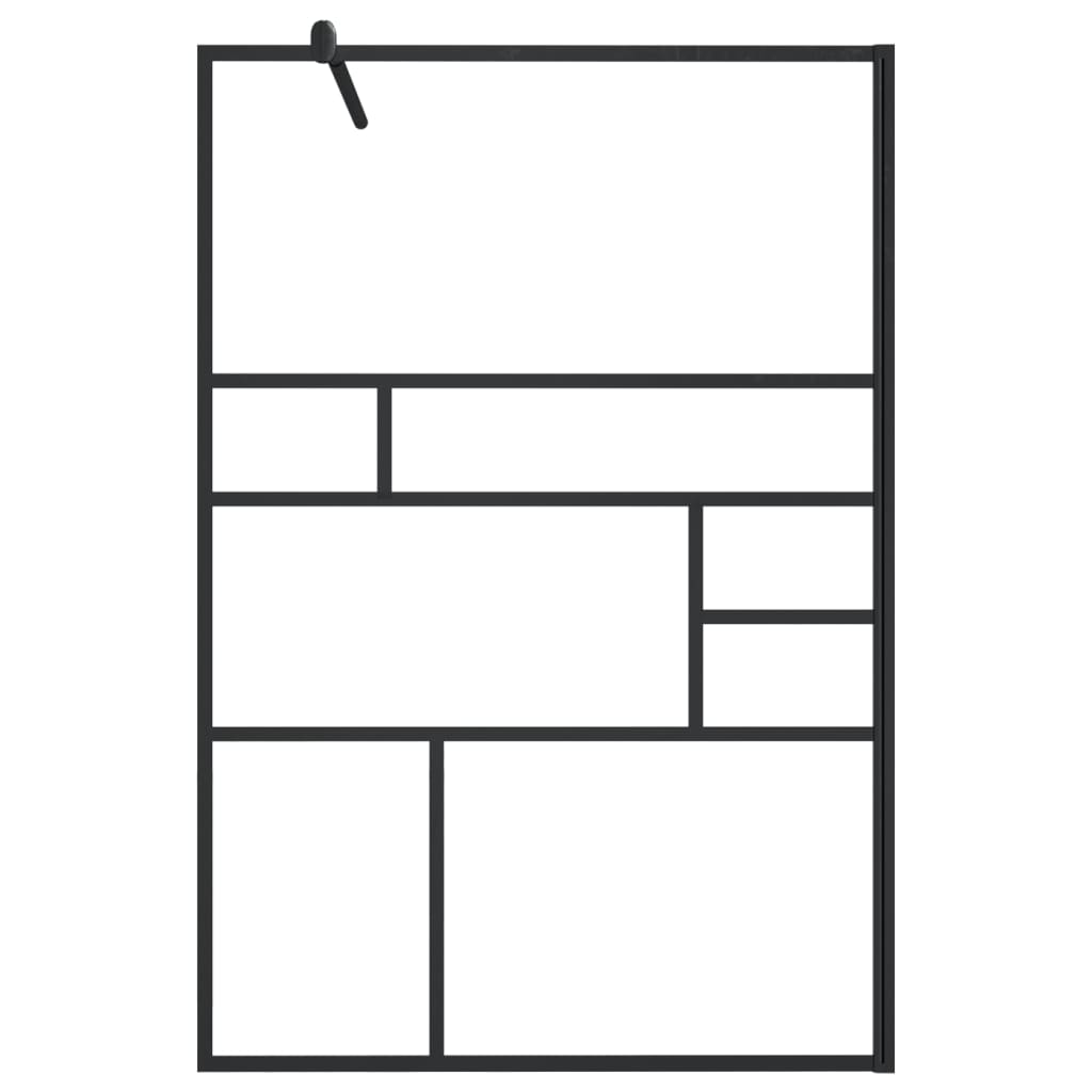 Walk-in suihkun seinäke kirkas ESG-lasi 115x195 cm musta - Sisustajankoti.fi